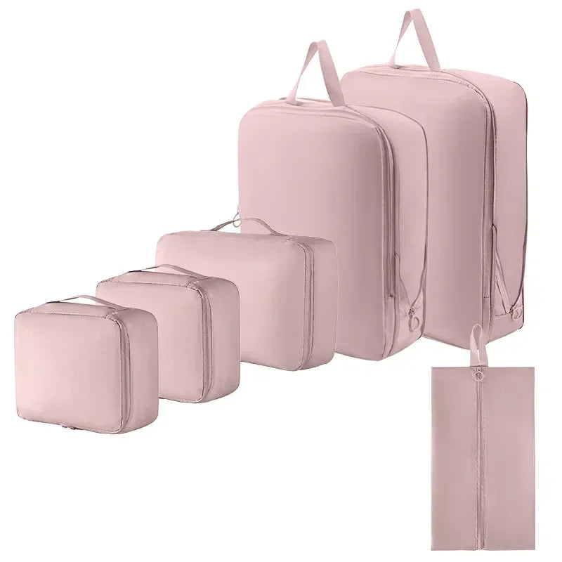 6-Piece Compressible Packing Cubes Set Waterproof