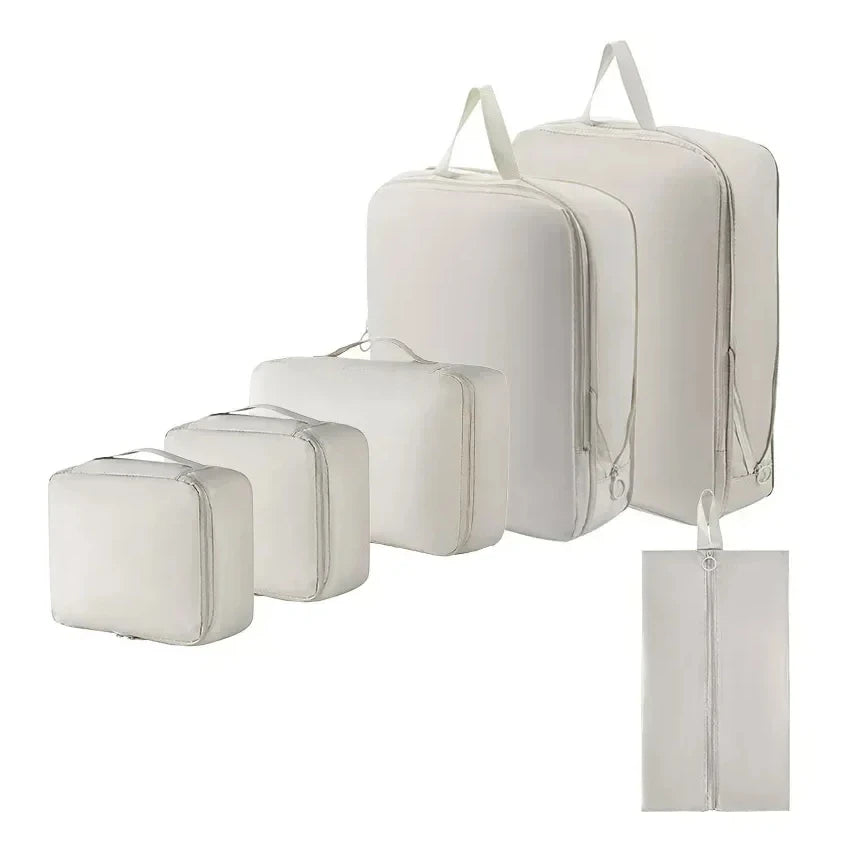 6-Piece Compressible Packing Cubes Set Waterproof