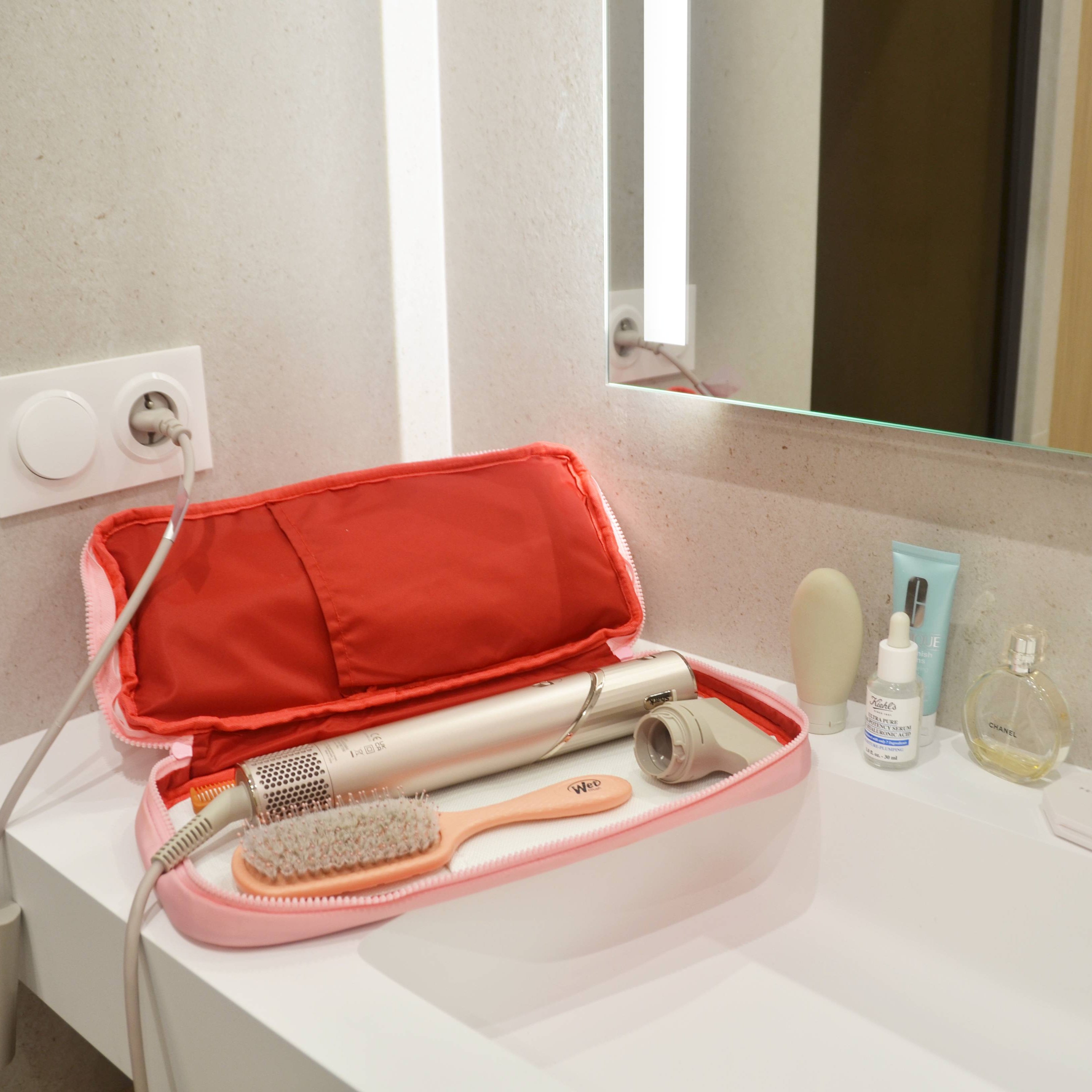 Travel toiletry bag fits 60+ beauty essentials, makeup, and skincare