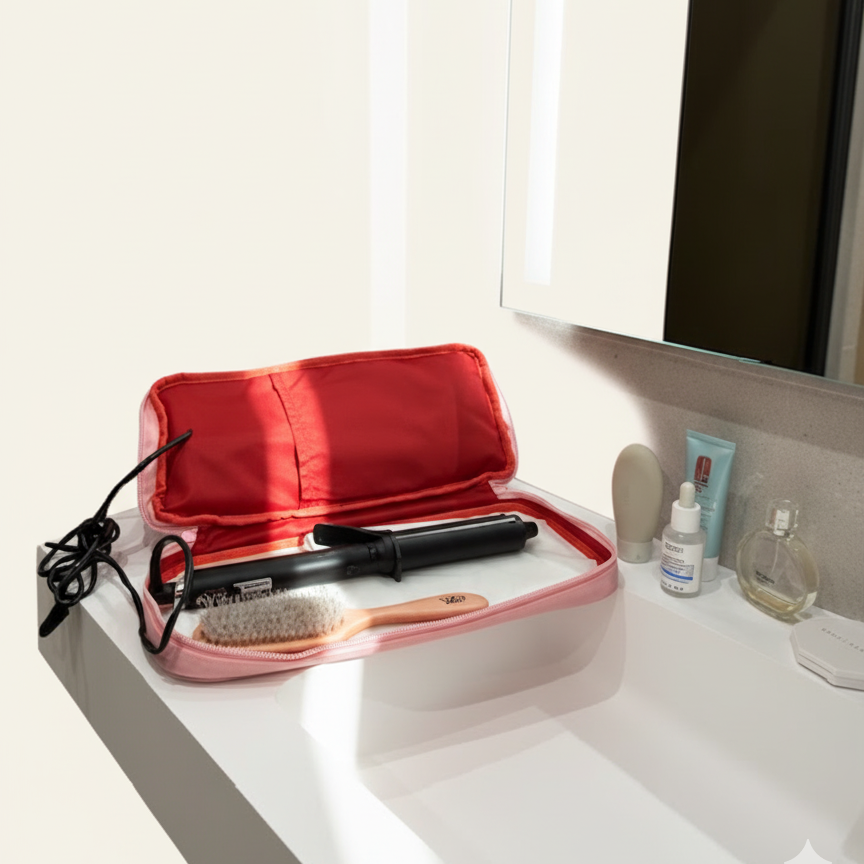 Hair tool holder toiletry