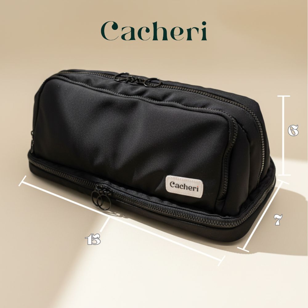 Travel toiletry bag fits 60+ beauty essentials, makeup, and skincare