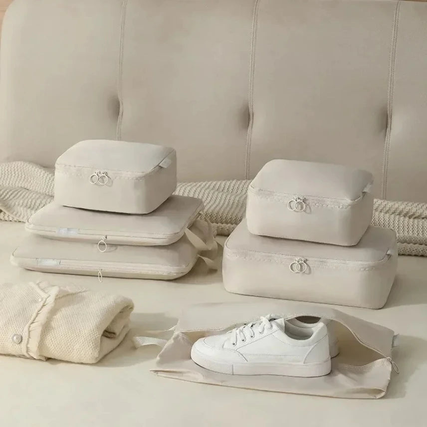 6-Piece Compressible Packing Cubes Set Waterproof