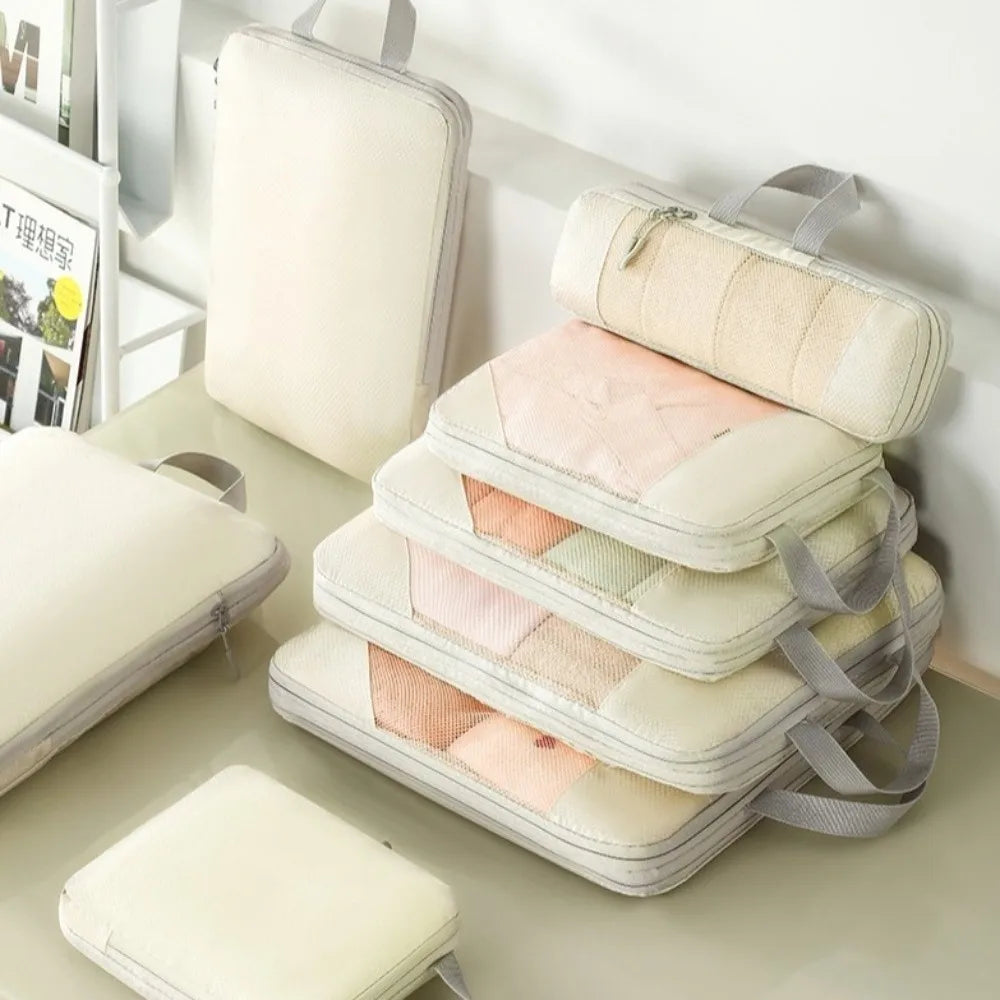 5Pcs Set Waterproof Travel Compression Cubes