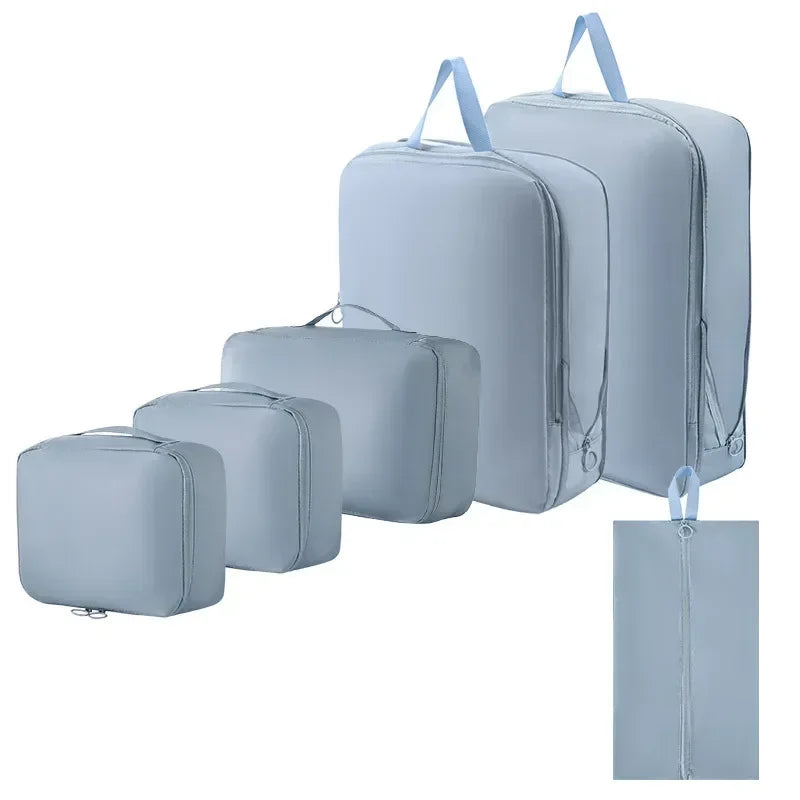6-Piece Compressible Packing Cubes Set Waterproof