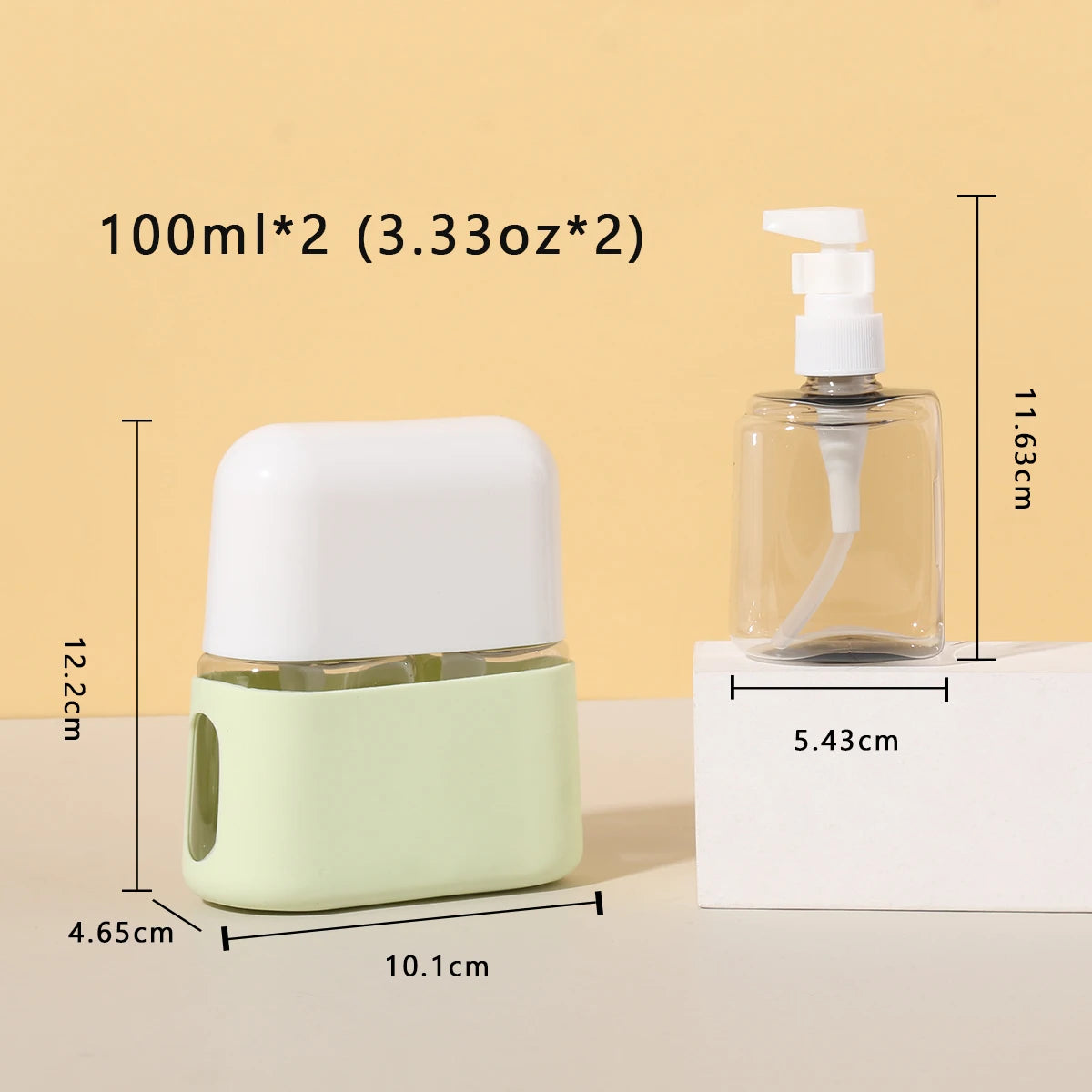 2 In 1 100ml Travel Bottle Set Combination Shampoo Shower Gel